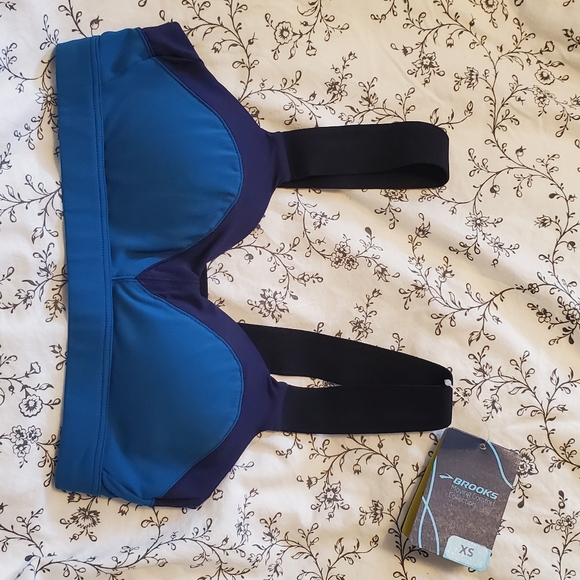 Brooks Moving Comfort Collection Hot Shot sports bra xs Navy NWT - Picture 3 of 8